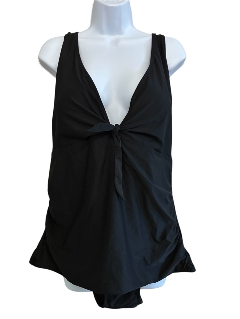Catherine Malandrino & Nicole Miller Tankini Swim Set Plunge Tie-Front 2X/3X